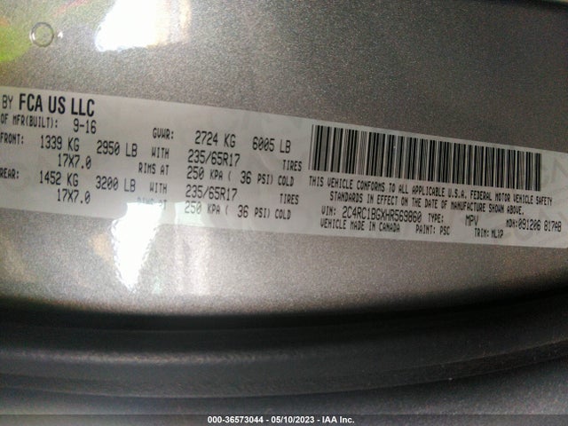 2C4RC1BGXHR569860 Chrysler Pacifica Touring-l