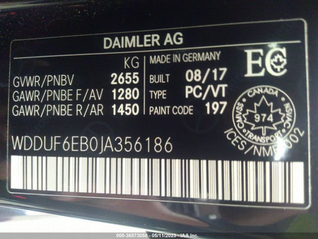 WDDUF6EB0JA356186 Mercedes-Benz S-class S 450
