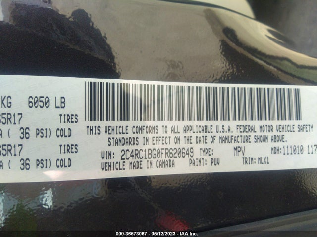 2C4RC1BG0FR620649 Chrysler Town & Country Touring