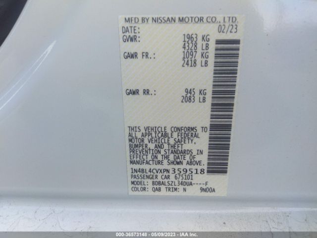 1N4BL4CVXPN359518 Nissan Altima 2.5 Sr
