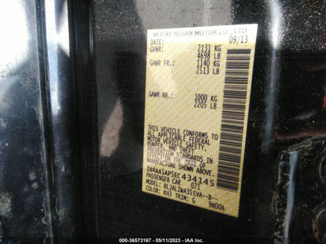 1N4AA5AP5EC434145 Nissan Maxima 3.5 Sv W/sport Pkg