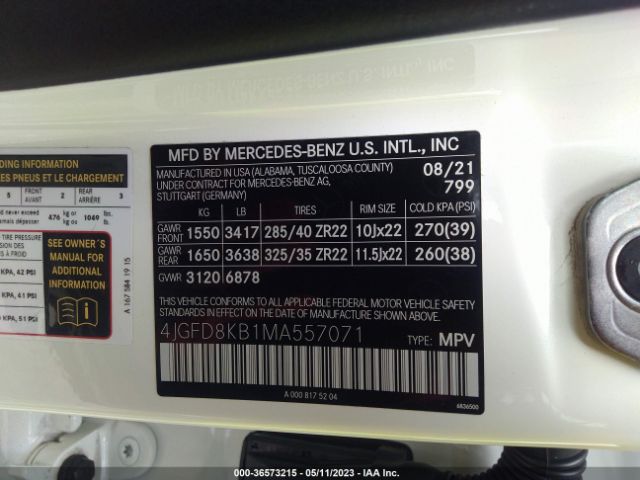4JGFD8KB1MA557071 Mercedes-Benz Gle Amg Gle 63 S