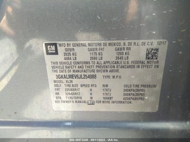 3GKALMEV6JL254988 GMC Terrain Sle