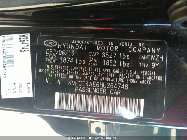 Продаж на аукціоні авто 2017 Hyundai Accent Se, vin: KMHCT4AE6HU264748, номер лоту: 36573327