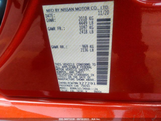 1N4BL4CW7MN327291 Nissan Altima 2.5 Sr