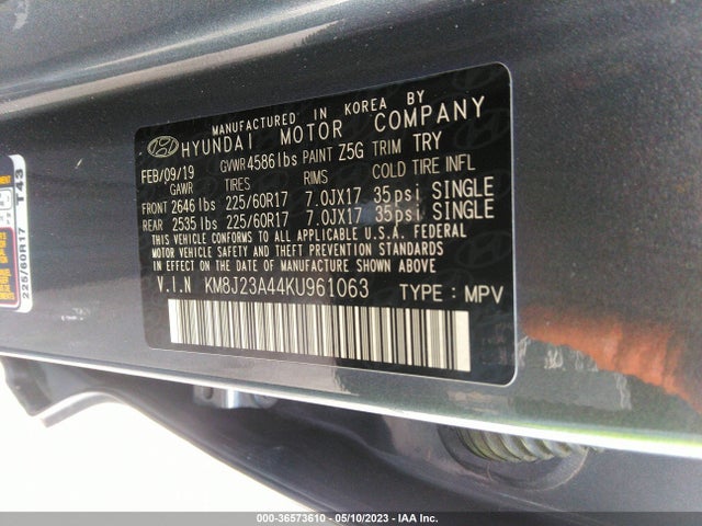 Hyundai TUCSON SE 2019 KM8J23A44KU961063 Image 10