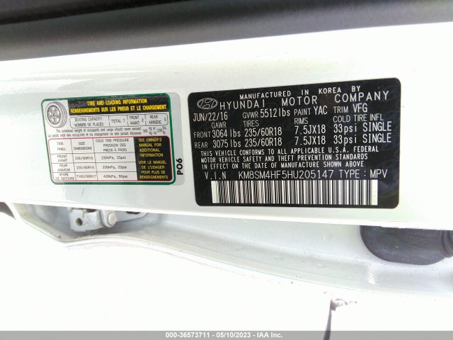 Hyundai Santa Fe Se 2017 KM8SM4HF5HU205147 Image 10