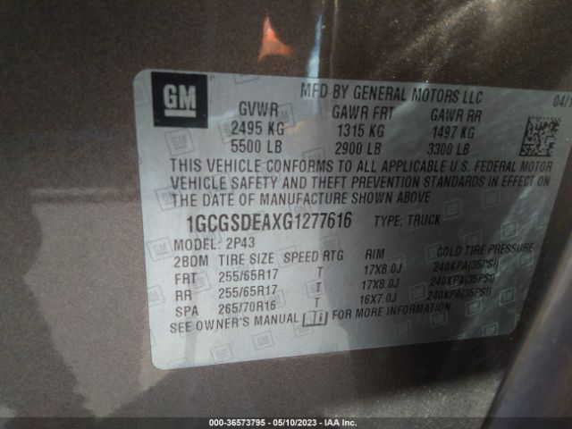 1GCGSDEAXG1277616 Chevrolet Colorado Z71