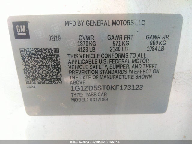 Chevrolet MALIBU LT 2019 1G1ZD5ST0KF173123 Image 10