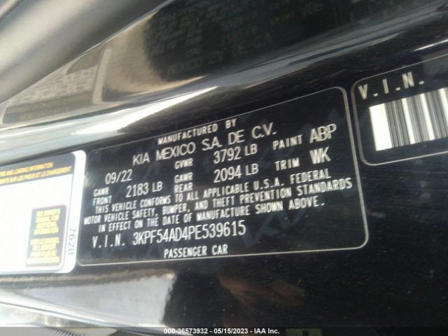 3KPF54AD4PE539615 KIA Forte Gt-line