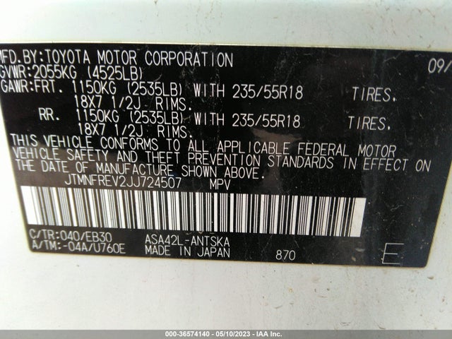 Toyota RAV4 SE 2018 JTMNFREV2JJ724507 Image 9