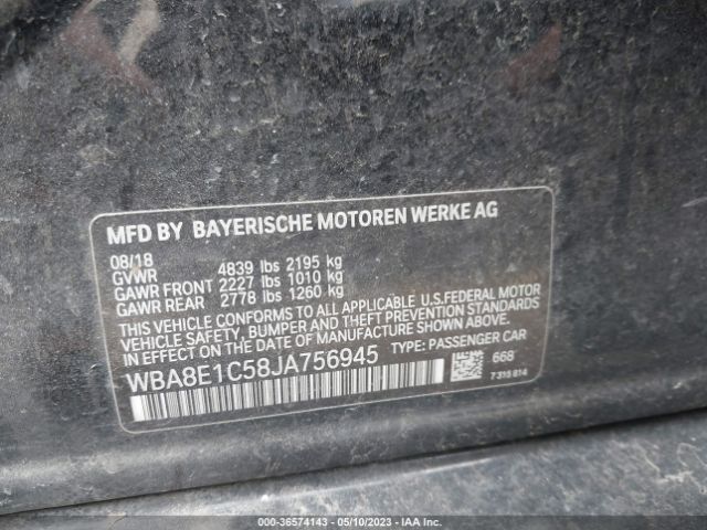 WBA8E1C58JA756945 BMW 3 Series 330e Iperformance
