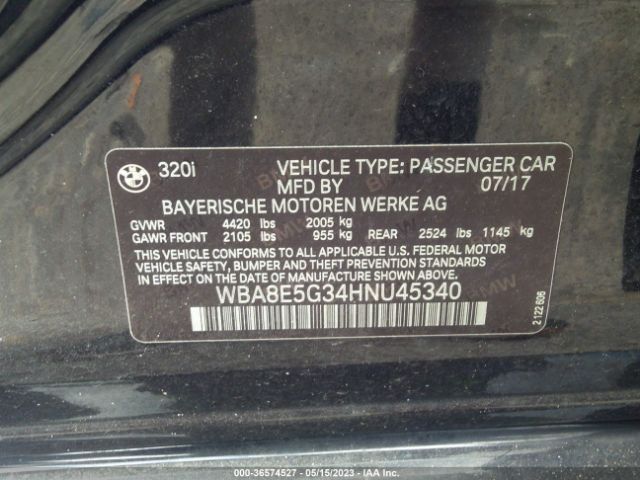 WBA8E5G34HNU45340 BMW 3 Series 320i Xdrive