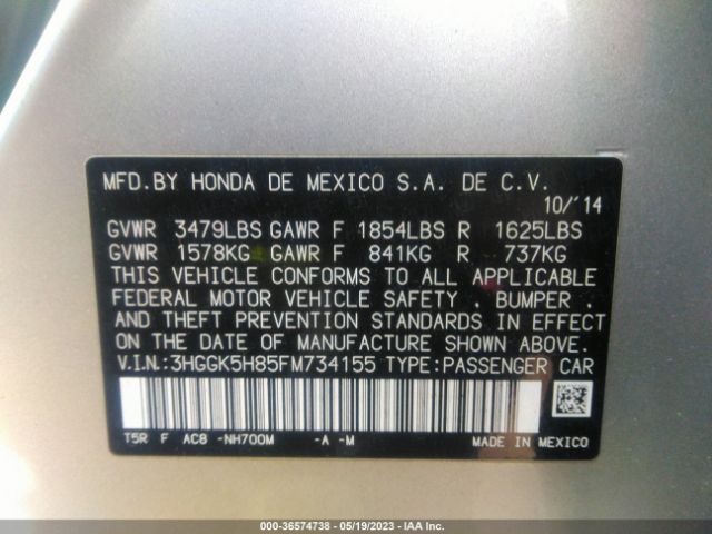 3HGGK5H85FM734155 Honda Fit Ex/ex-l