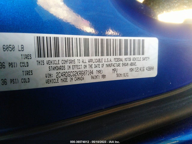 Dodge Grand Caravan Sxt 2019 2C4RDGCG2KR607104 Image 9