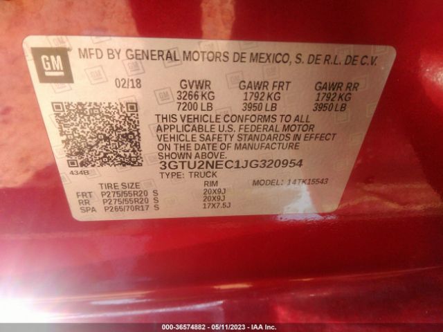 3GTU2NEC1JG320954 GMC Sierra 1500 Slt