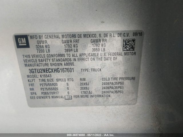 3GTU2NECXHG167601 GMC Sierra 1500 Slt