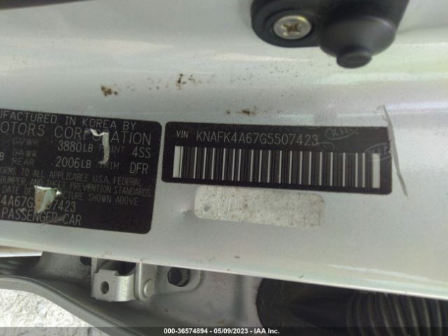 KNAFK4A67G5507423 KIA FORTE LX