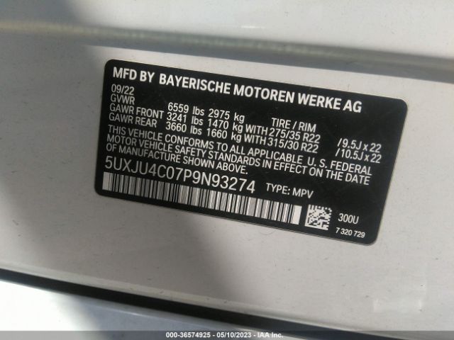 5UXJU4C07P9N93274 BMW X5 M50i