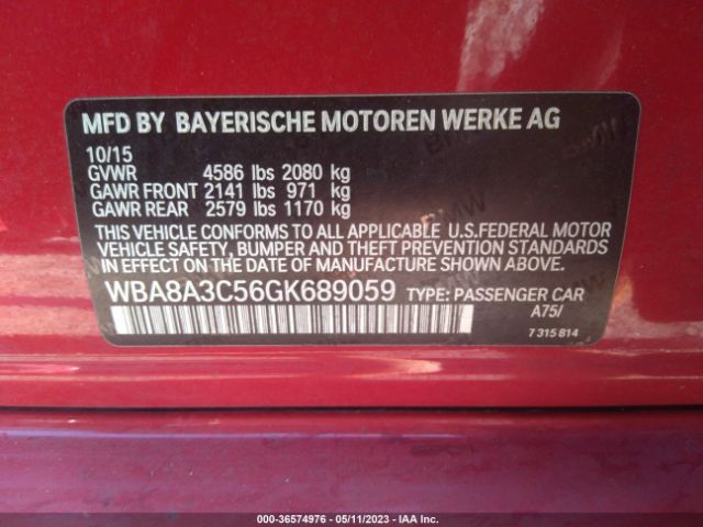 WBA8A3C56GK689059 BMW 3 Series 320i Xdrive