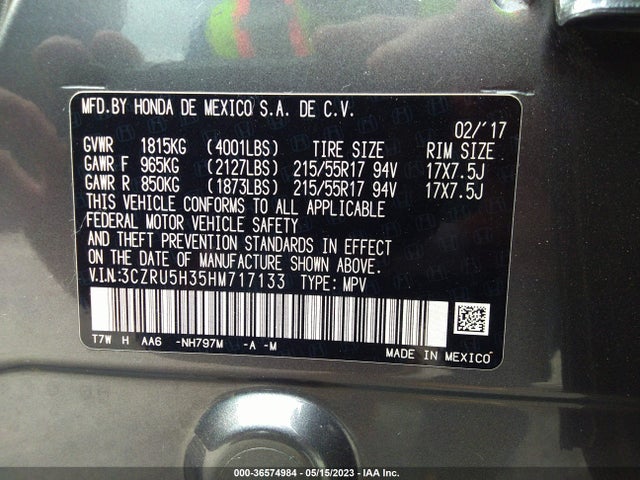 Honda HR-V LX 2017 3CZRU5H35HM717133 Image 9
