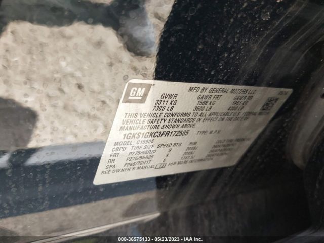 1GKS1GKC3FR172585 GMC Yukon Xl Sle