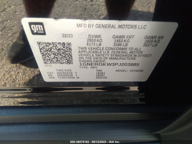 Chevrolet Traverse Lt Cloth 2023 1GNERGKW3PJ203885 Image 9