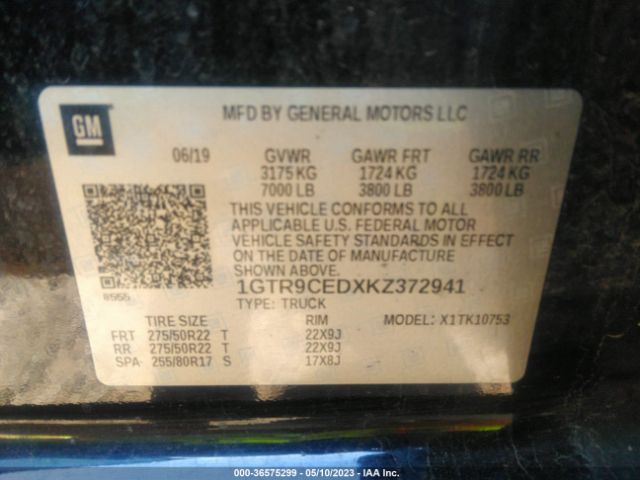 1GTR9CEDXKZ372941 GMC Sierra 1500 Elevation