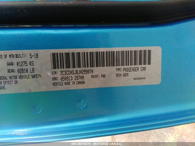 Dodge Charger R/t Scat Pack 2018 2C3CDXGJ8JH299070 Image 9