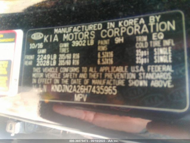 KNDJN2A26H7435965 KIA Soul Base
