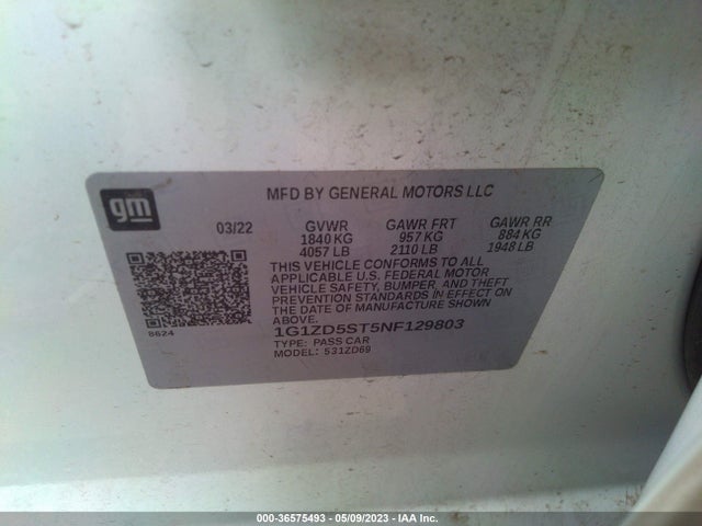 Chevrolet MALIBU LT 2022 1G1ZD5ST5NF129803 Image 11