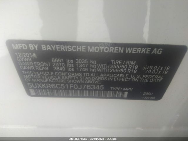 5UXKR6C51F0J76345 BMW X5 Xdrive50i