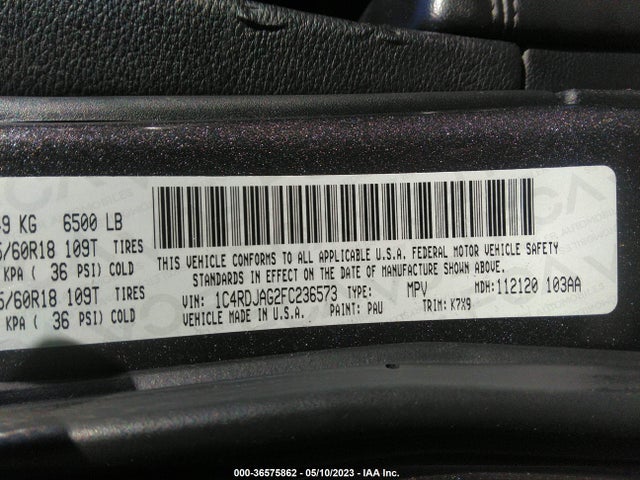Dodge Durango Sxt 2015 1C4RDJAG2FC236573 Image 10