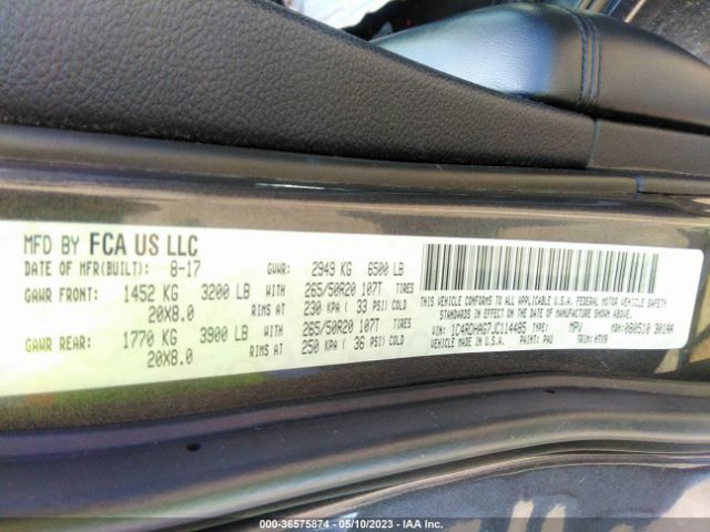 1C4RDHAG7JC114485 Dodge Durango Sxt
