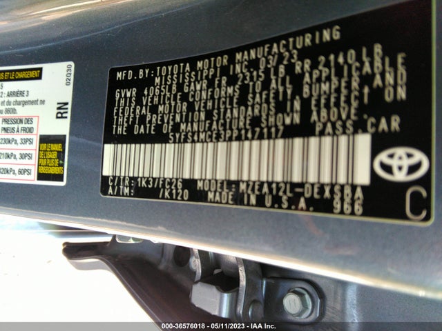 Toyota COROLLA SE 2023 5YFS4MCE3PP147117 Image 10