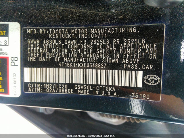 Toyota Camry Se/xle 2014 4T1BK1FKXEU548827 Image 11