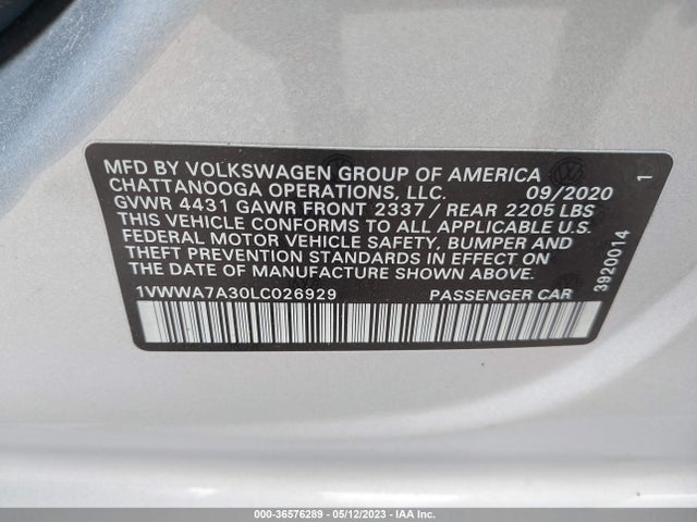 1VWWA7A30LC026929 Volkswagen Passat 2.0t Se