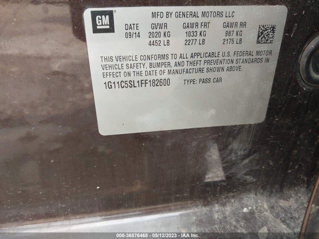 Chevrolet MALIBU LT 2015 1G11C5SL1FF182600 Image 9