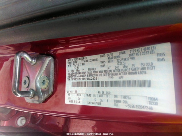 Ford ESCAPE SE 2015 1FMCU9G98FUC28321 Image 11