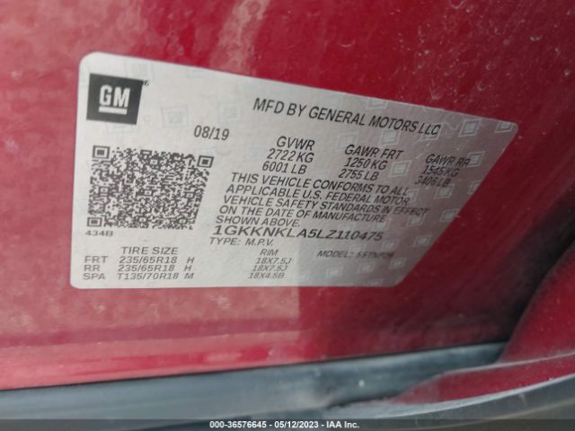 1GKKNKLA5LZ110475 GMC ACADIA SLE