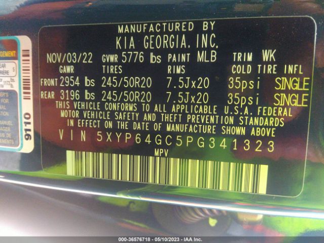 5XYP64GC5PG341323 KIA Telluride S