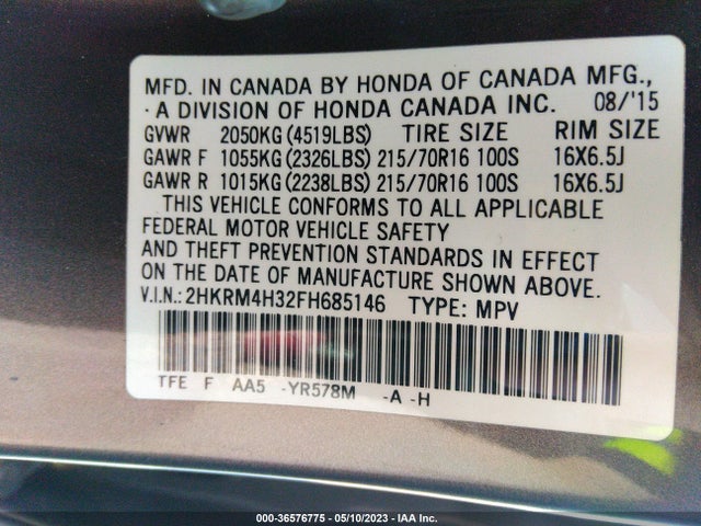 Honda CR-V LX 2015 2HKRM4H32FH685146 Image 9