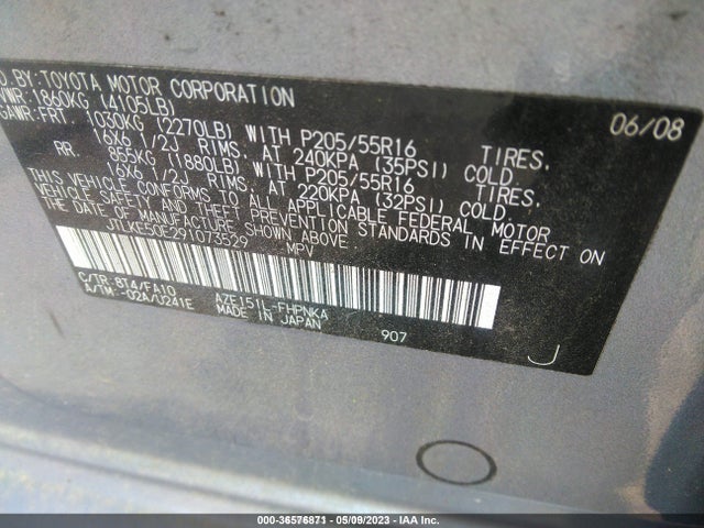 2009 SCION XB VIN: JTLKE50E291073529