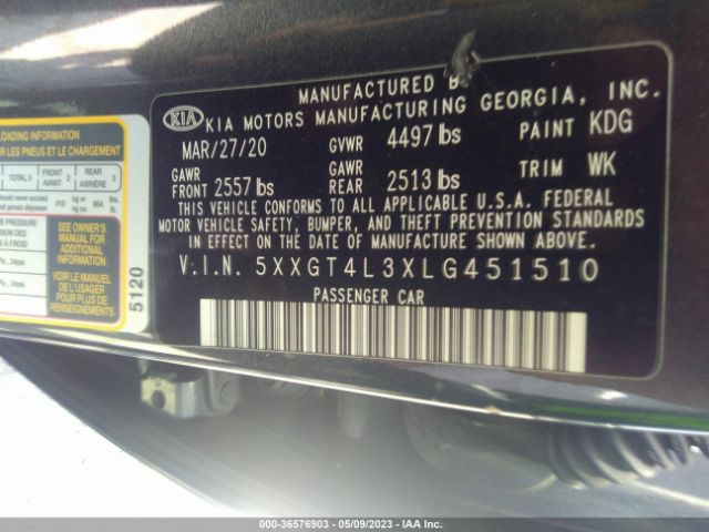 5XXGT4L3XLG451510 KIA Optima Lx