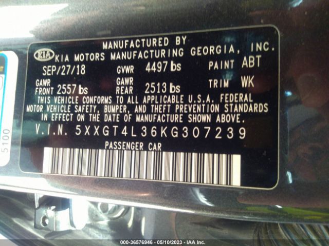 5XXGT4L36KG307239 KIA Optima Lx