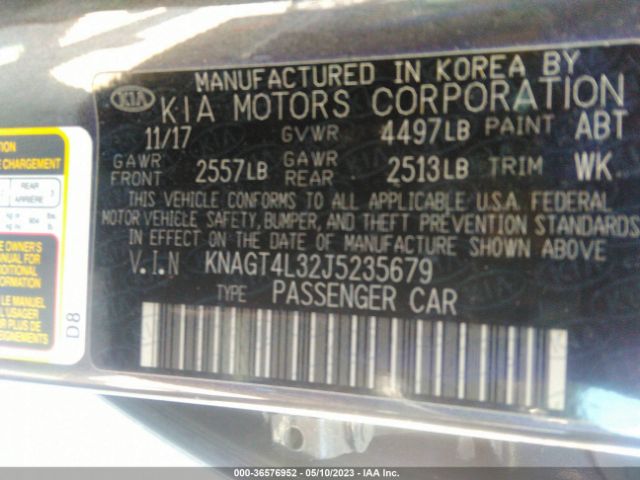 KNAGT4L32J5235679 KIA Optima Lx