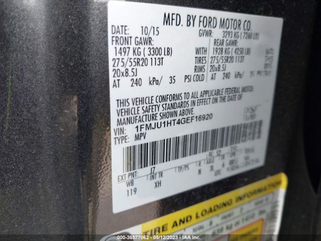 1FMJU1HT4GEF16920 Ford Expedition Xlt/king Ranch