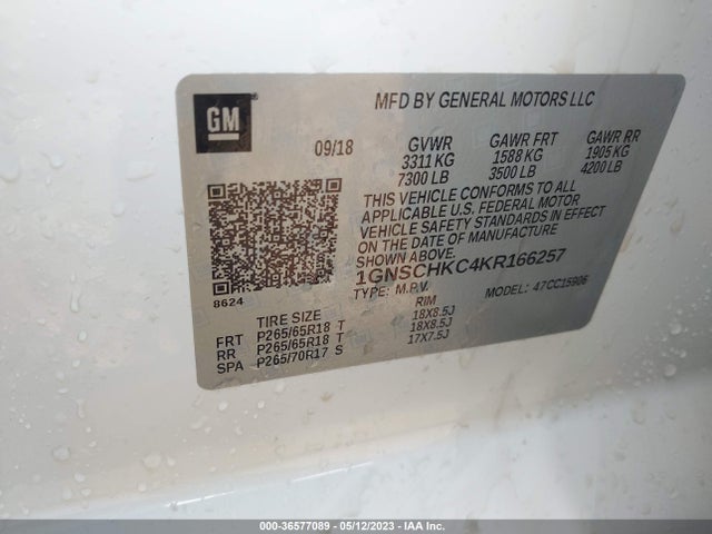 Chevrolet Suburban Lt 2019 1GNSCHKC4KR166257 Image 9