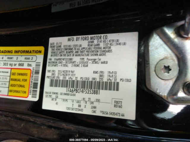 1FA6P8CF4F5353881 Ford MUSTANG GT