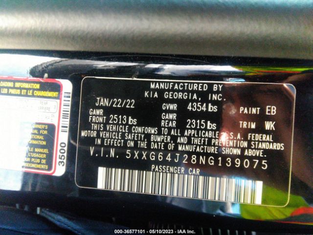 5XXG64J28NG139075 KIA K5 Gt-line